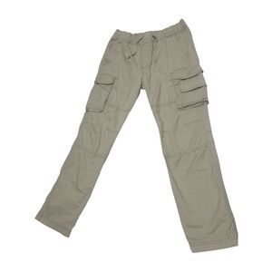 Hollister Epic Flex Slim Straight Cargo Pants Khaki Tan Elastic Waist Mens Large
